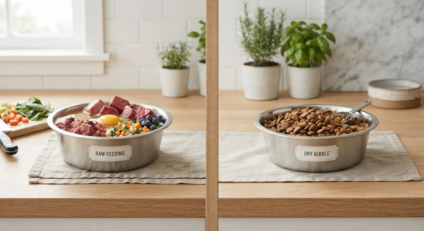Raw Feeding vs. Commercial Kibble: What the Evidence Actually Shows